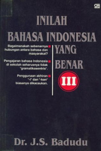 Image of Inilah Bahasa Indonesia Yang Benar III