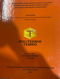 Image of PENGARUH BRAND IMAGE, PRODUCT QUALITY, DAN PRICE TERHADAP PURCHASE DECISION PRODUK CIMORY (STUDI KASUS MASYARAKAT JABODETABEK)