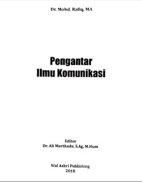 Image of Pengantar Ilmu Komunikasi